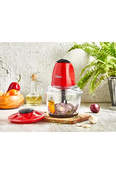 Zilan μίνι κόφτης ZLN5619 Κόκκινος, ισχύς 200W, χωρητικότητα 1L, γυάλινο μπολ