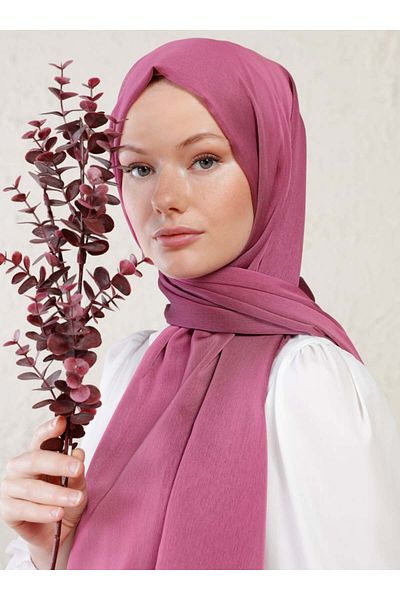 Tuva Şal Janjan Double Layer Shawl - Dried Rose -