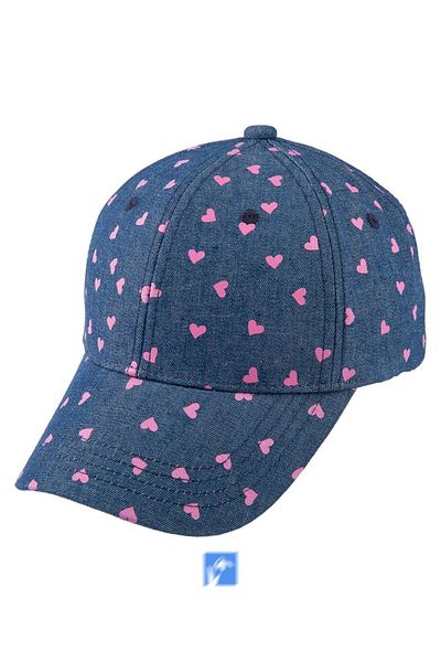 Kardelen Butik Denizli 100% Cotton Girl's Denim Hat (4-8 Years) (52 cm)