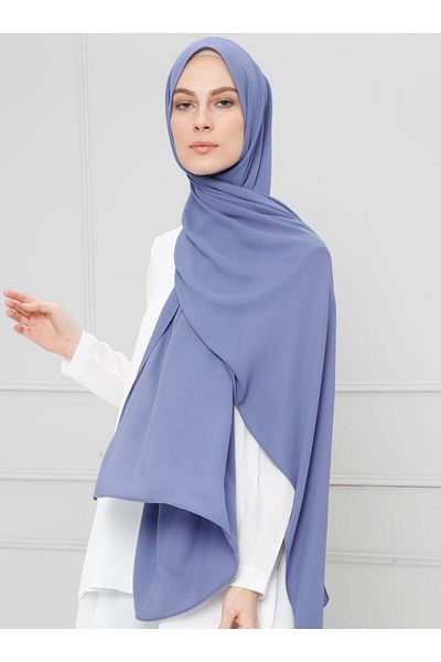 Tuva Şal Crepe Shawl -soft Blue-