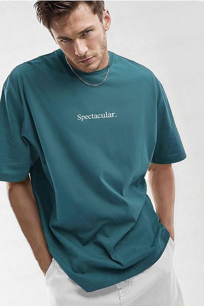 Teenage Millionaire Ανδρικό μπλουζάκι Spectacular Petrol Green Crew Oversize Salas