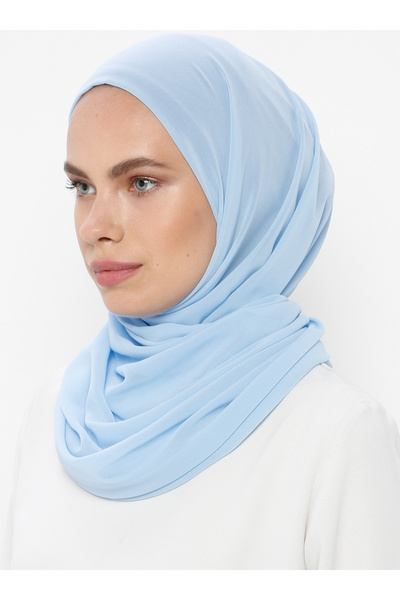 Ecardin شال شيفون بونيلي - أزرق فاتح -