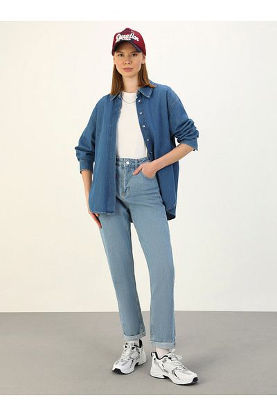 Benin Women's Blue Natural Fabric Jeans1384785