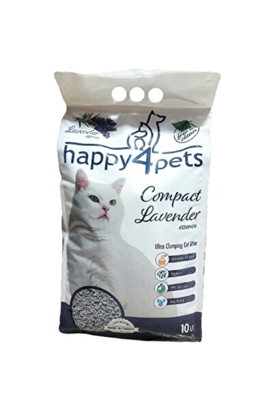 Happy4Pets Lavantalı Topaklaşan Bentonit Kedi Kumu 10 Lt x 2 Adet