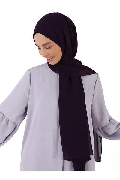 Tuva Şal Plum Colored Women's Chiffon Shawl -425041