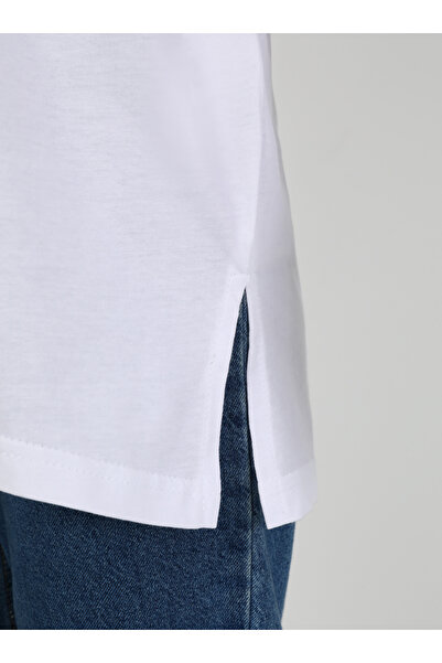 Benin Comfortable Fit T-shirt with Cotton Fabric - White -