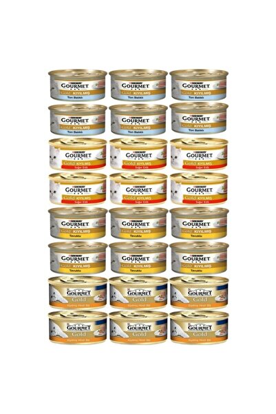 Gourmet Gold Karışık Kıyılmış Yetişkin Kedi Konserve Yaş Maması 24x85 gr