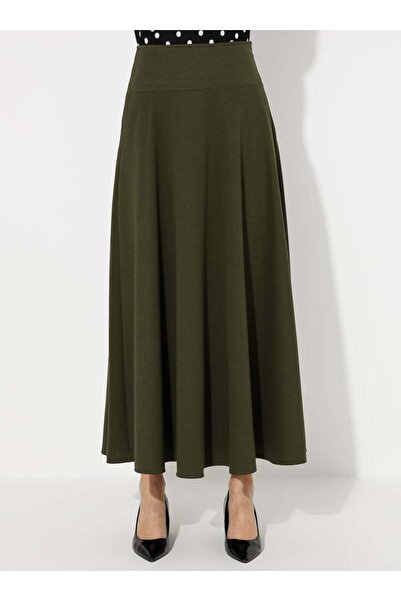 Miss Cazibe Women's Khaki Flared Skirt