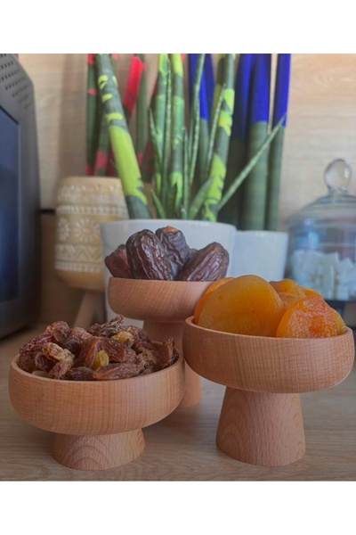 ayrawood 3 lü set 9 CM ahşap sunum çerezlik kahve sunum dekor mum altlığı