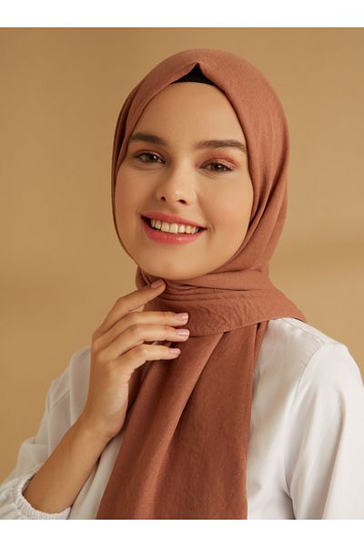 Tuva Şal Glitter Crepe Jazz Shawl - Μπρονζέ Καφέ - Tuva