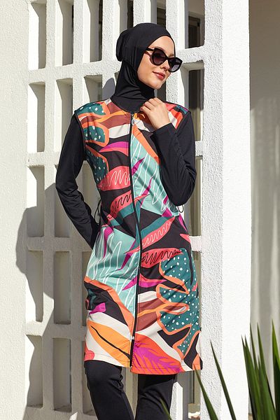 Adasea Πλήρως καλυμμένο Hijab Μαγιό Μαύρο 1304