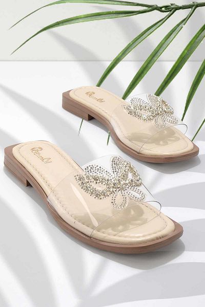 Bambi Γυναικείες Παντόφλες Μπεζ Κ04823076309