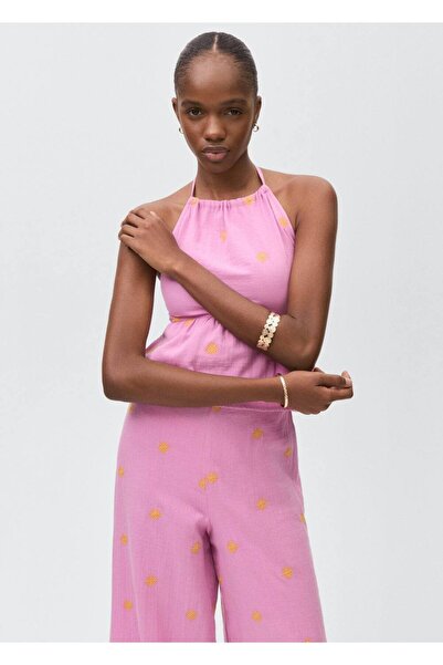 Mango Teen İşlemeli culotte pantolon