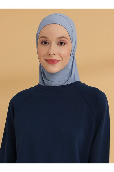 Tuva Şal Τζιν Μπλε Straight Hijab Sports Bonnet - Tuva