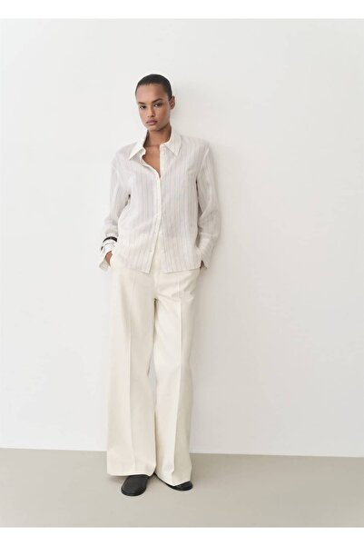 MANGO Woman Бавовняні штани з широкими штанинами