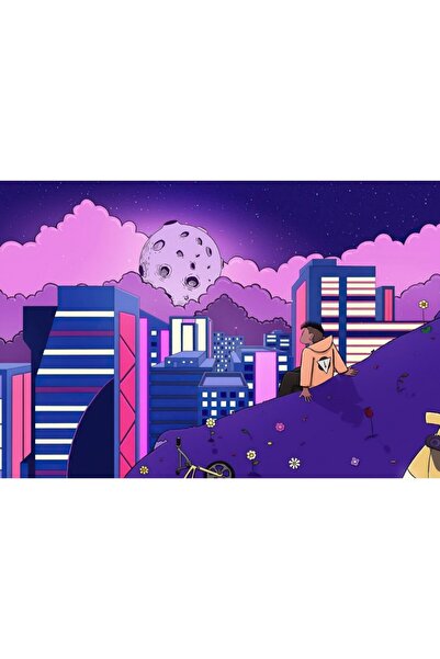 OEM Poster Watching The Lofi Moon, 61x90cm, poster1534, Zumzeria ®