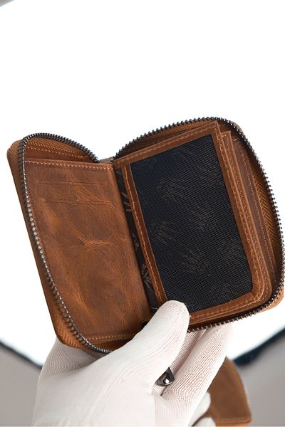 WATCHOFROYAL Petty Zipper - Crazy Tan Mini Wallet