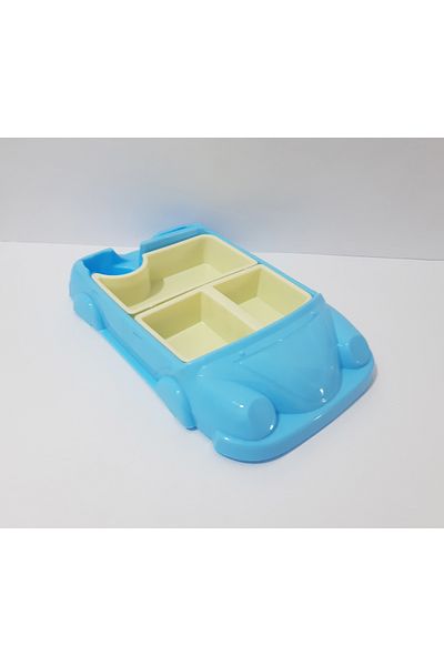 renkli çiçekler Bus with Trolley Motorcycle Plate 30X18 cm Children's Breakfast and Food Tray