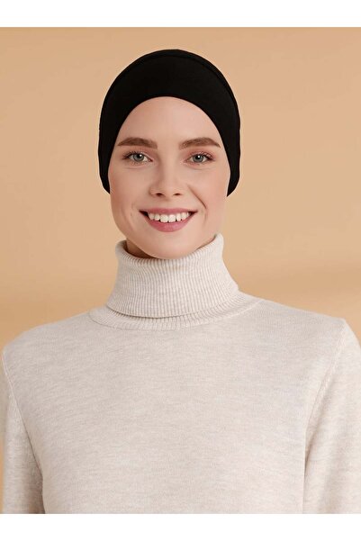 Tuva Şal XL Düz Geçme Bone - Siyah - Tuva