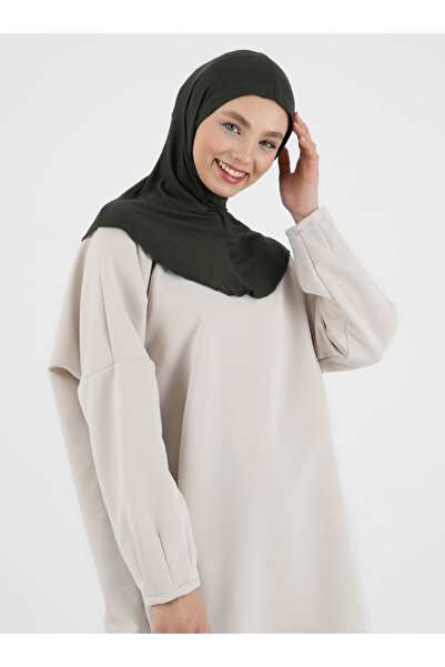 Tuva Şal Turban Hijab din Jersey Practic Tuva Kaki