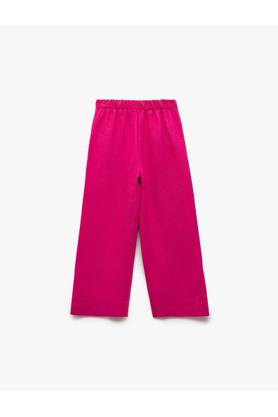Koton Button Detailed Pocket Viscose Blended Wide Leg Trousers
