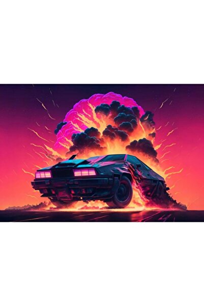 OEM Poster Delorean Retrowave Car Xplosion, 61x90cm, poster2714, Zumzeria ®