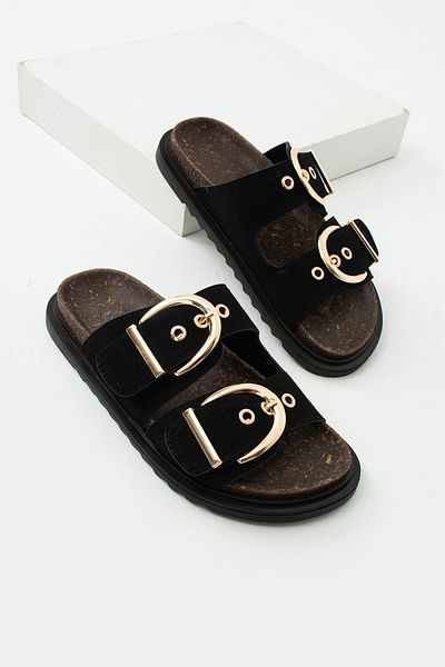 diclepolat Women's Daily Gületle Ronda Sastırma Techniques Black Slippers
