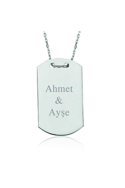 STİLLOVE Gümüş Isimli Asker Künyesi Kolye Sl2731