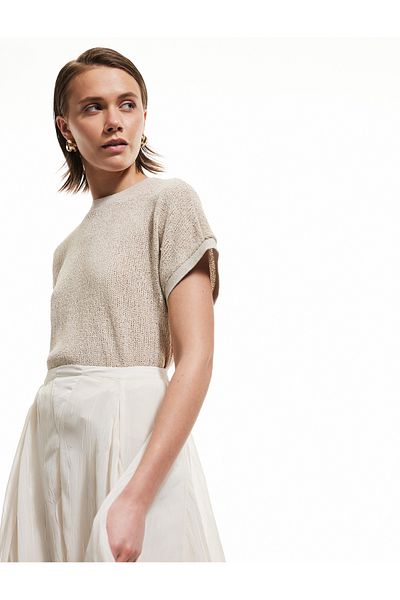 Koton Sleeveless Crew Neck Mesh Openwork T-Shirt