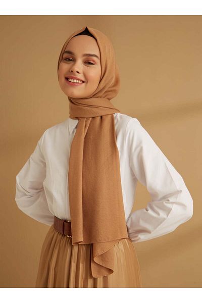 Tuva Şal Milk Coffee Glitter Crepe Jazz Shawl - Tuva