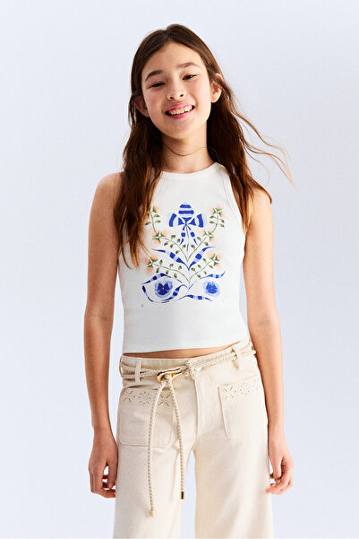 H&M Baskılı Kolsuz Üst