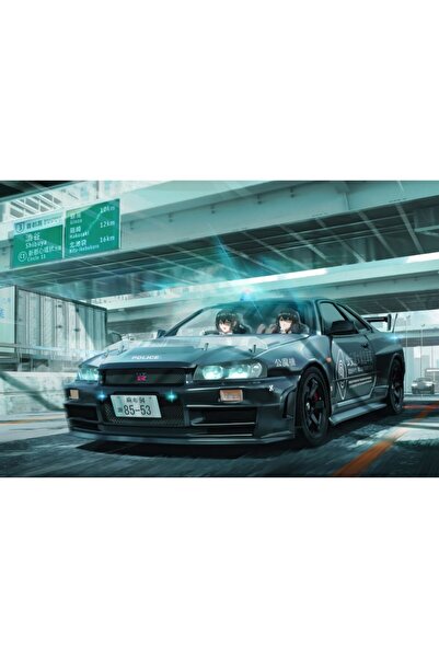 OEM Poster Nissan Gtr R34 Anime Girl, 61x90cm, poster2369, Zumzeria ®