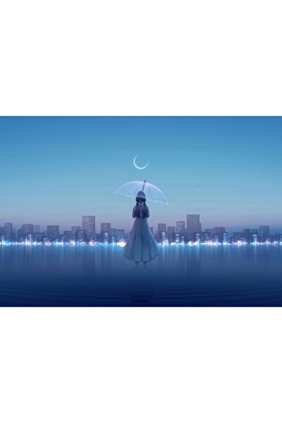 OEM Αφίσα Anime Κορίτσι Umbrella City, 61x90εκ., poster1037, Zumzeria