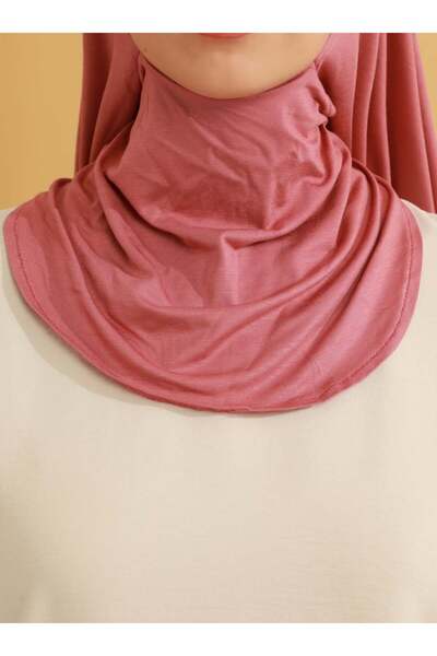 Tuva Şal Practical Combed Shawl with Neck Collar - Dusty Rose - Canvas