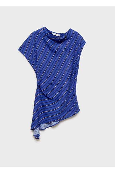 MANGO Woman Çizgili asimetrik bluz