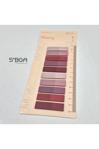 sibga tasarım Transparent Colored Post-It Note Paper - 200 Sheets Bookmark Sticker