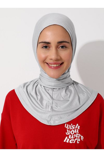 Tuva Light Gray Canvas Combed Shawl - Practical Scarf
