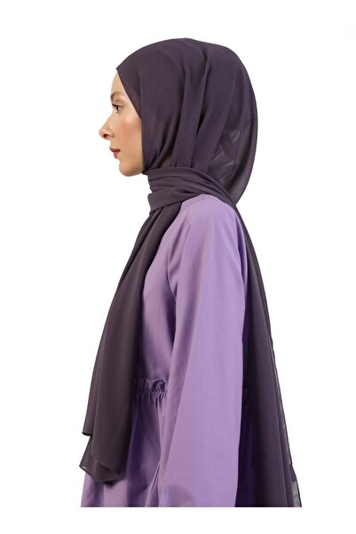Tuva Şal Chiffon Shawl - Dark Violet -