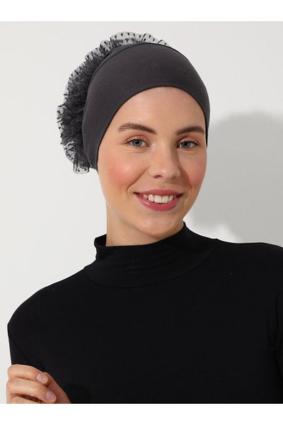 Tuva Anthracite Canvas Knobed Bonnet