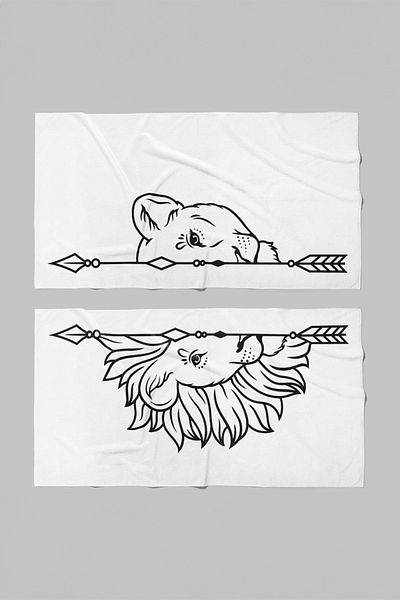 Herarosa Lions Special Beach Towel for Couples - 75cm X 150cm (2 Towels)