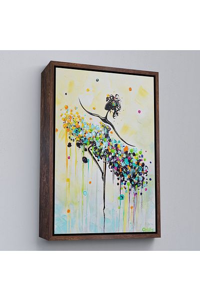 Harita Sepeti Pictură decorativă de perete cu femeie dansând cu cadru alb