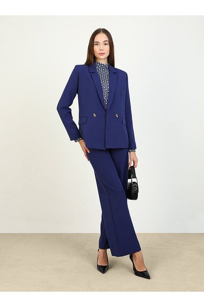 Refka Μπουφάν Refka με διπλό ύφασμα Navy Blue - Λεπτομέρεια με κουμπιά
