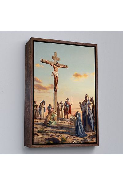 Harita Sepeti Pictură de perete Isus Hristos în crucifixie cu cadru alb, Isus Hristos