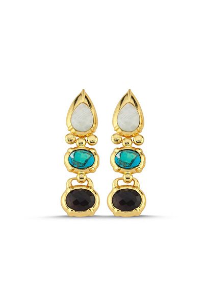 CHARMLUCKY Natural Stone Dangle Earrings