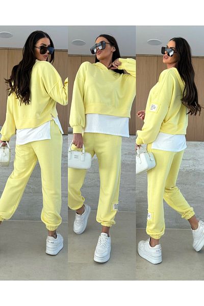 adorashop Cotton suit with hood and white insert IT7100