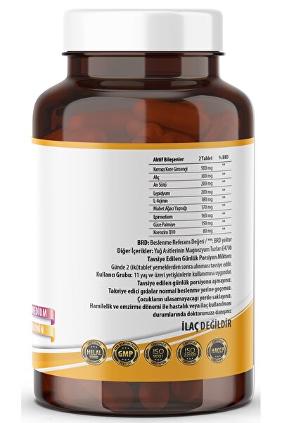 NCS Korean Red Ginseng 120 Tablet Alıç Arı Sütü Coenzyme Maca Root L Arginin