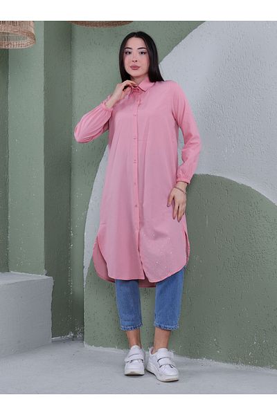 Por La Cara Tunica Detaliata Dusty Rose Stone - Por La Cara