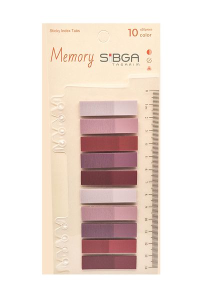 sibga tasarım Transparent Colored Post-It Note Paper - 200 Sheets Bookmark Sticker