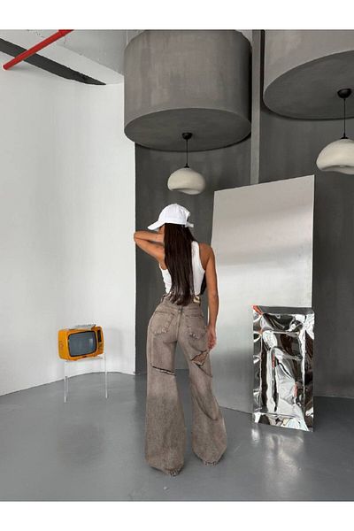 DENİKK МОДЕЛИРАНИ ШИРОКИ ПАНТАЛОНИ PALAZZO JEAN DENIM С РАЗКЪСАНИ ДЕТАЙЛИ