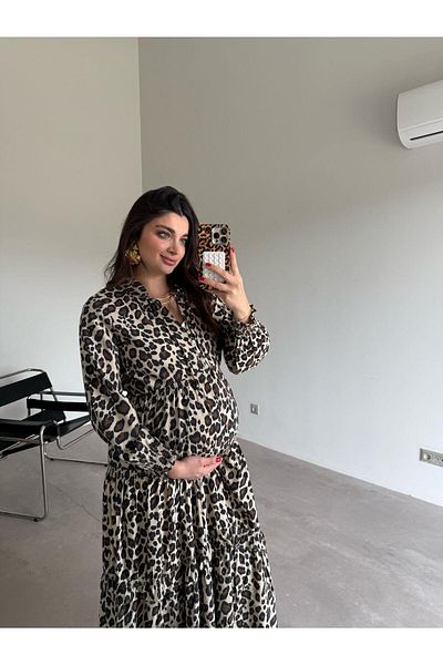 Bade Butik Макси рокля с леопардов принт и копчета